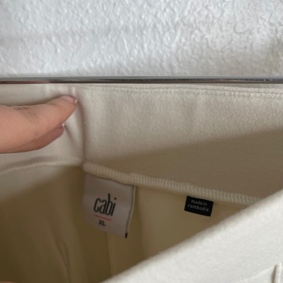 Cabi Cream Wide Leg Trousers Sweatpants High Rise Patch Pocket Pants XL - Picture 4 of 5